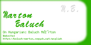 marton baluch business card